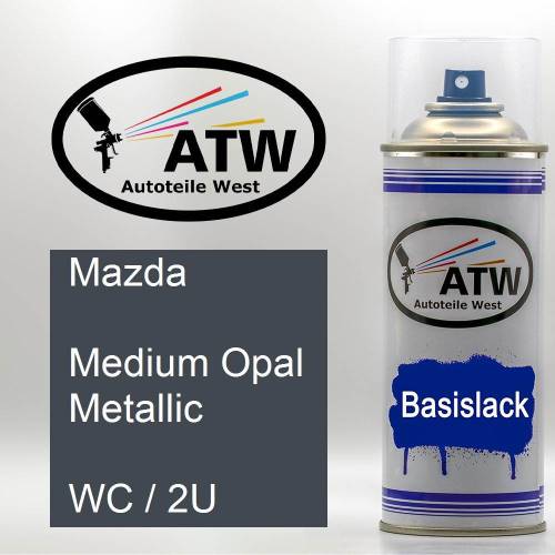 Mazda, Medium Opal Metallic, WC / 2U: 400ml Sprühdose, von ATW Autoteile West.